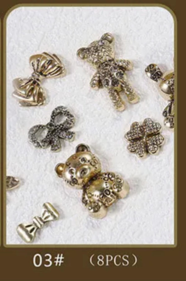 NAILS DECORATION BEAR , RETRO