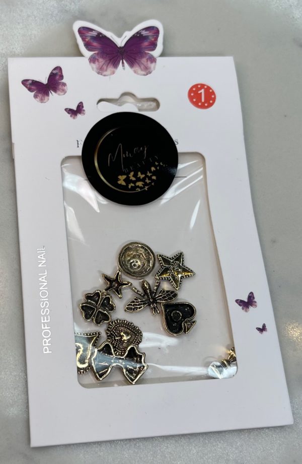 NAILS DECORATION RETRO HEART , LETTER , STAR - Imagen 3